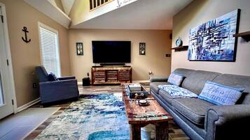 TV, DVD player, foosball, table tennis