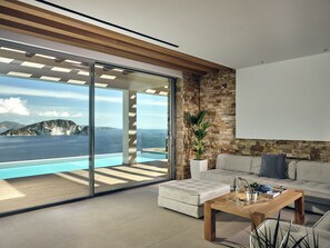 Villa Luxe, 4 chambres, piscine privée, vue mer (Plumage) | Coin séjour