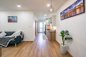 Standard Apartment, 2 Bedrooms, Balcony | Living area | 45-inch Smart TV with digital channels, TV, pay films - Sens House Nha Trang - The Skyline (Nha Trang)