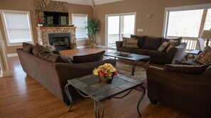 Smart TV, fireplace, DVD player
