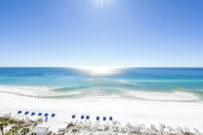 On the beach, beach towels