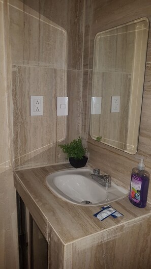 Towels, soap, toilet paper