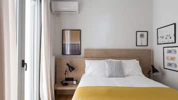 Apartment | Desk, laptop workspace, blackout drapes, iron/ironing board