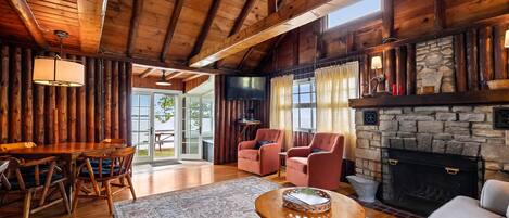 Fireplace, DVD player