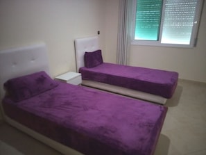 2 bedrooms, bed sheets