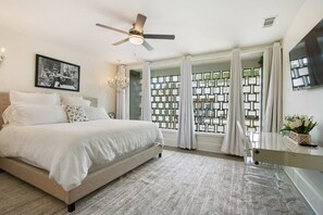 9 bedrooms, memory-foam beds, desk, iron/ironing board