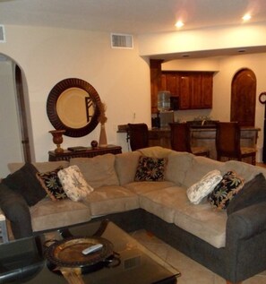 Condo, 2 Bedrooms | Living area | TV, DVD player - Bella Sirena 2BR BB 104 by Casago (Puerto Peñasco)