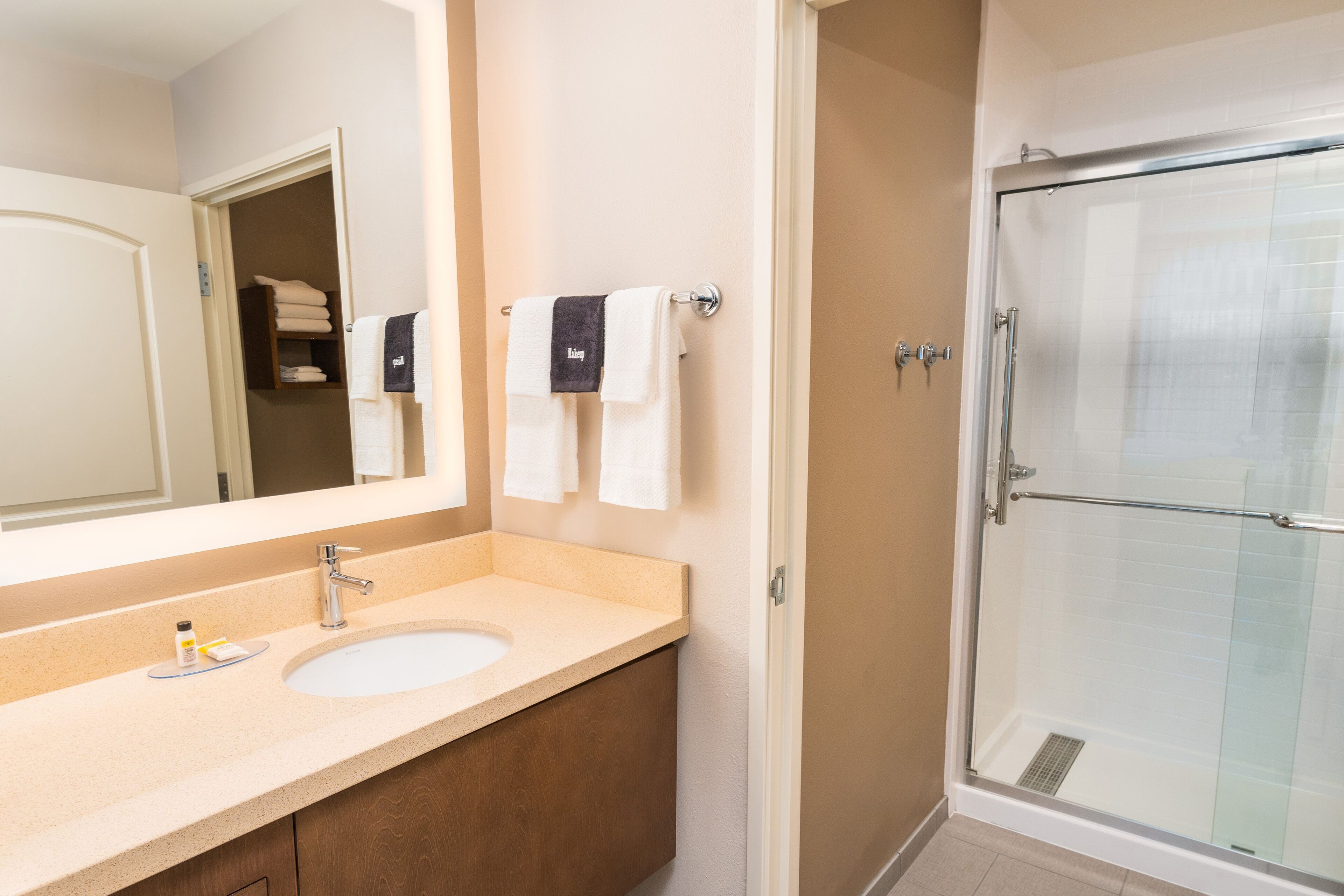 free toiletries, hair dryer, towels