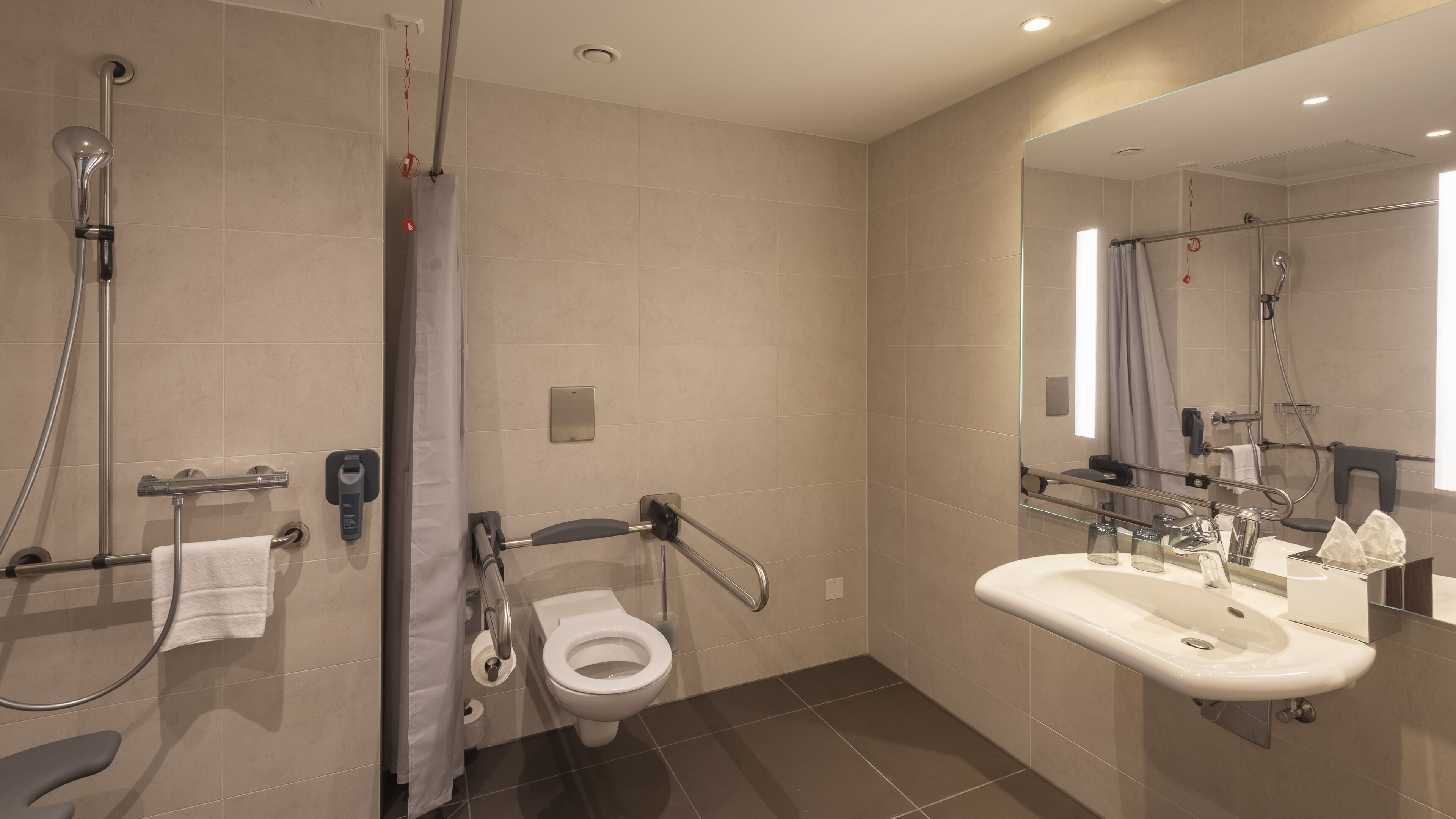 room, 1 queen bed, accessible | bathroom | shower, hair dryer, towels, soap