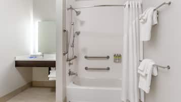 Free toiletries, hair dryer, towels