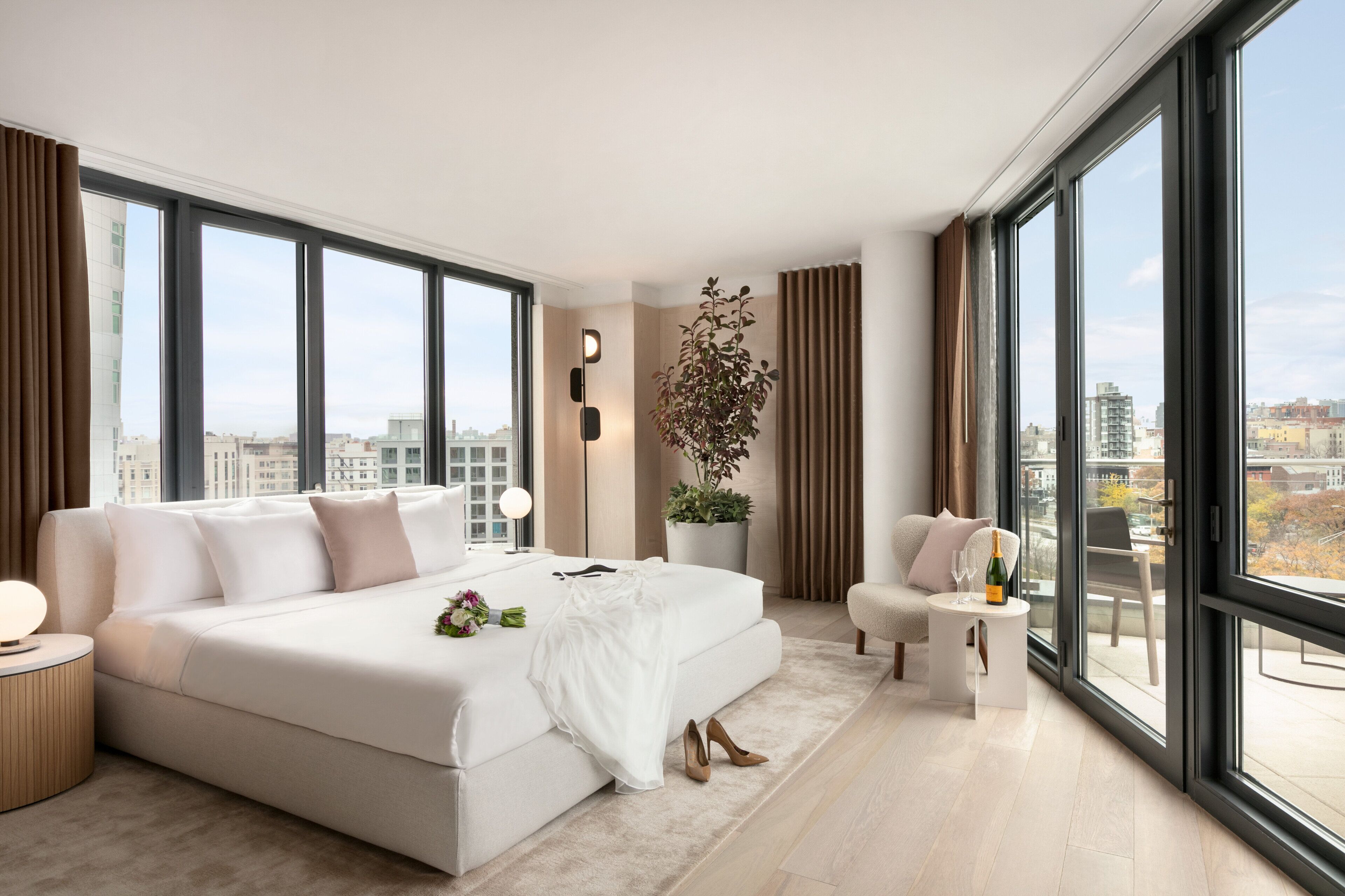 Premium bedding, memory-foam beds, in-room safe, desk