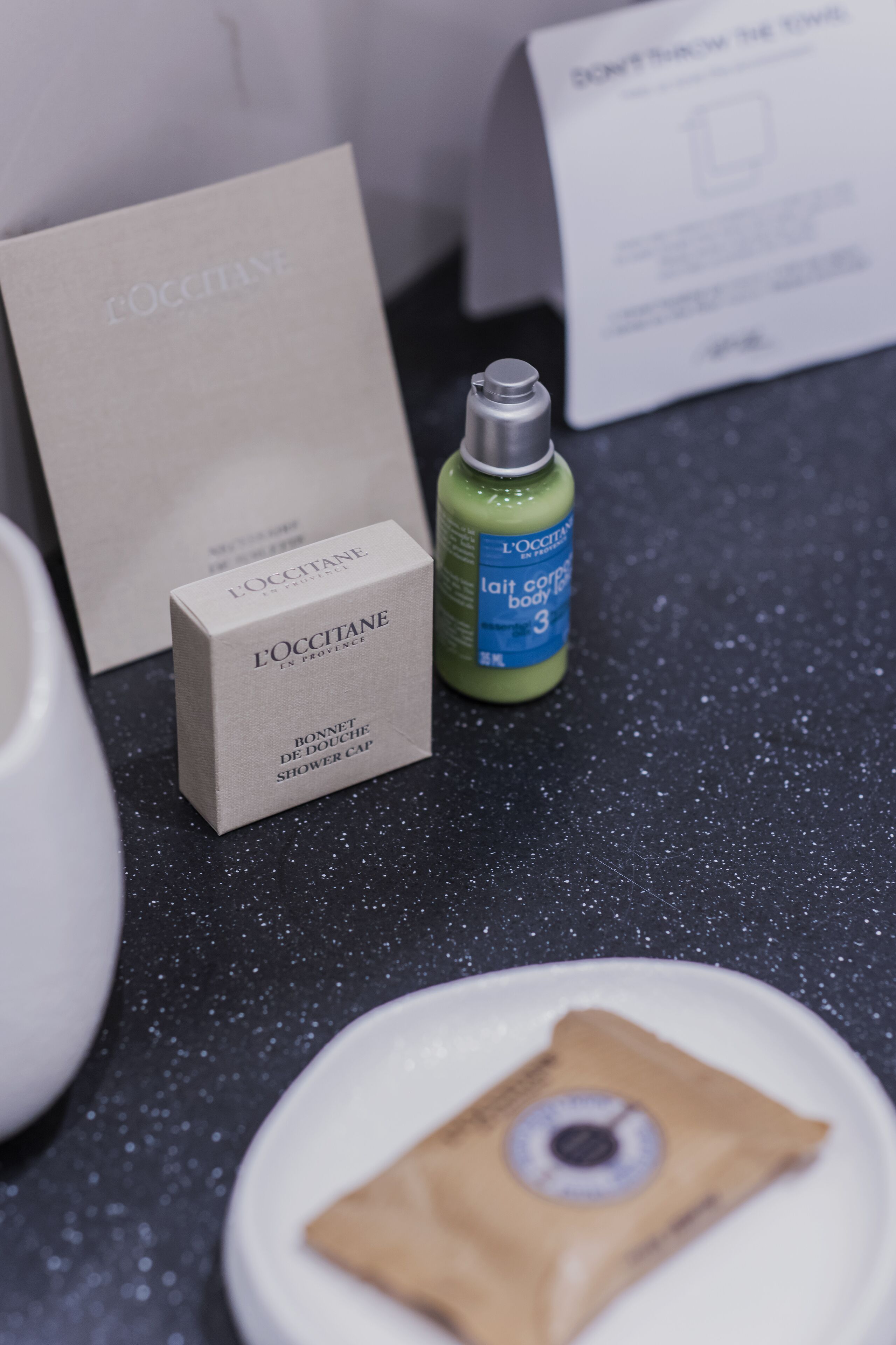 shower, free toiletries, slippers, towels