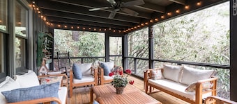 Wonderfall Cottage | Beautiful Home & Carriage House with Waterfall & Dramatic Mountain Views