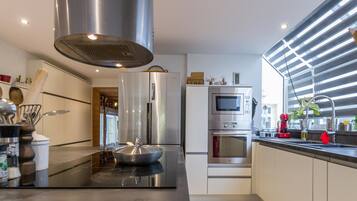 Réfrigérateur, micro-ondes, lave-vaisselle, plancha