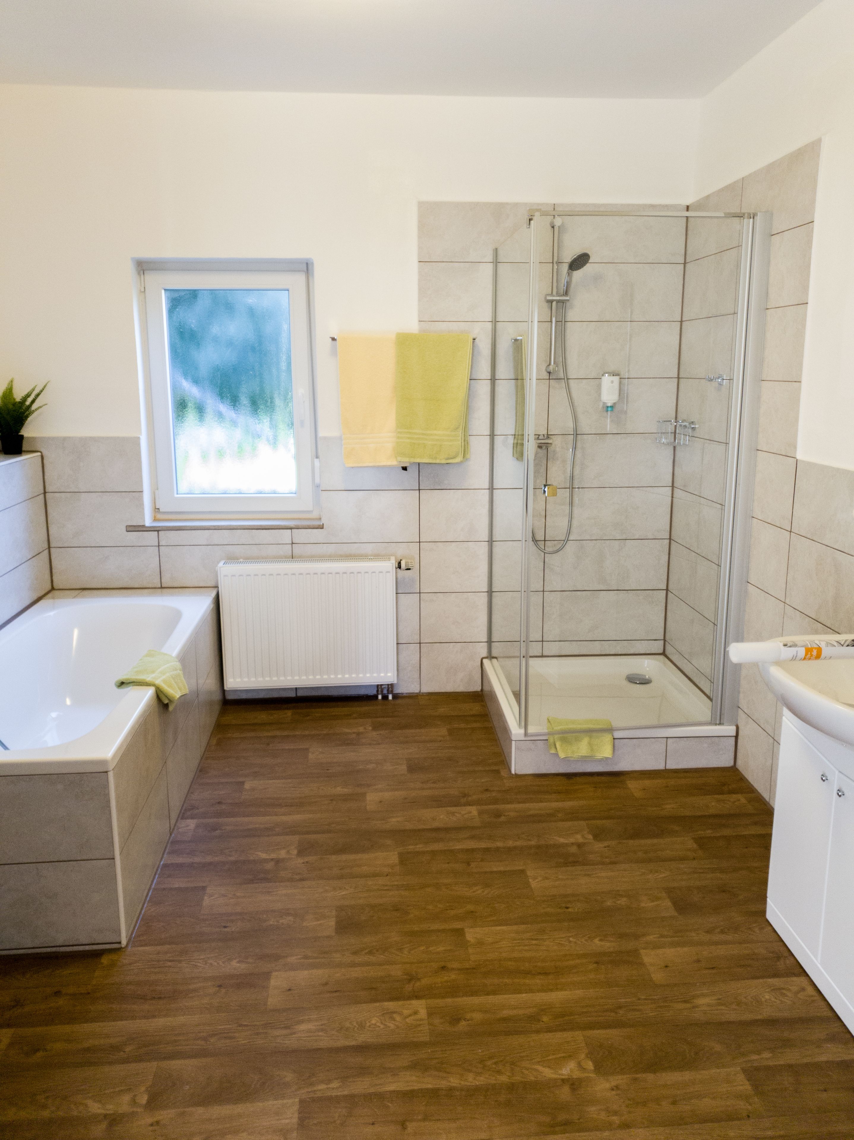 Appartamento Deluxe | Bagno | Doccia, asciugacapelli, asciugamani