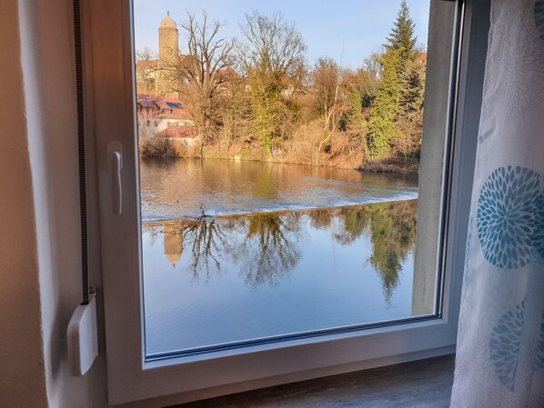 Vue sur la campagne depuis l’hébergement