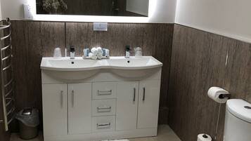 Family Room, Annex Building | Bathroom | Shower, hair dryer, slippers, towels