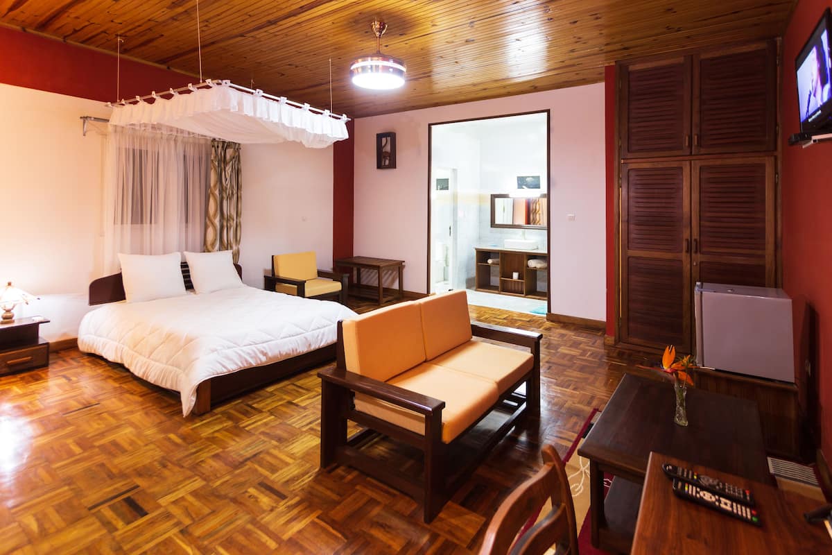 Minibar, muebles diferentes y escritorio