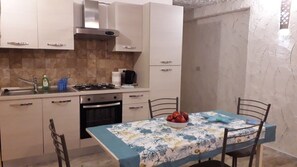 Fridge, oven, electric kettle