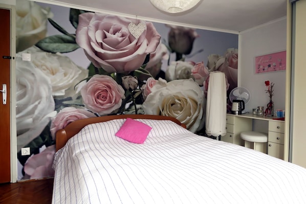 Hypo-allergenic bedding, individually decorated, individually furnished