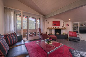 TV, fireplace, DVD player, stereo - Chalet Primula Penthouse (Wengen)