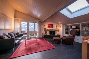 TV, fireplace, DVD player, stereo - Chalet Primula Penthouse (Wengen)