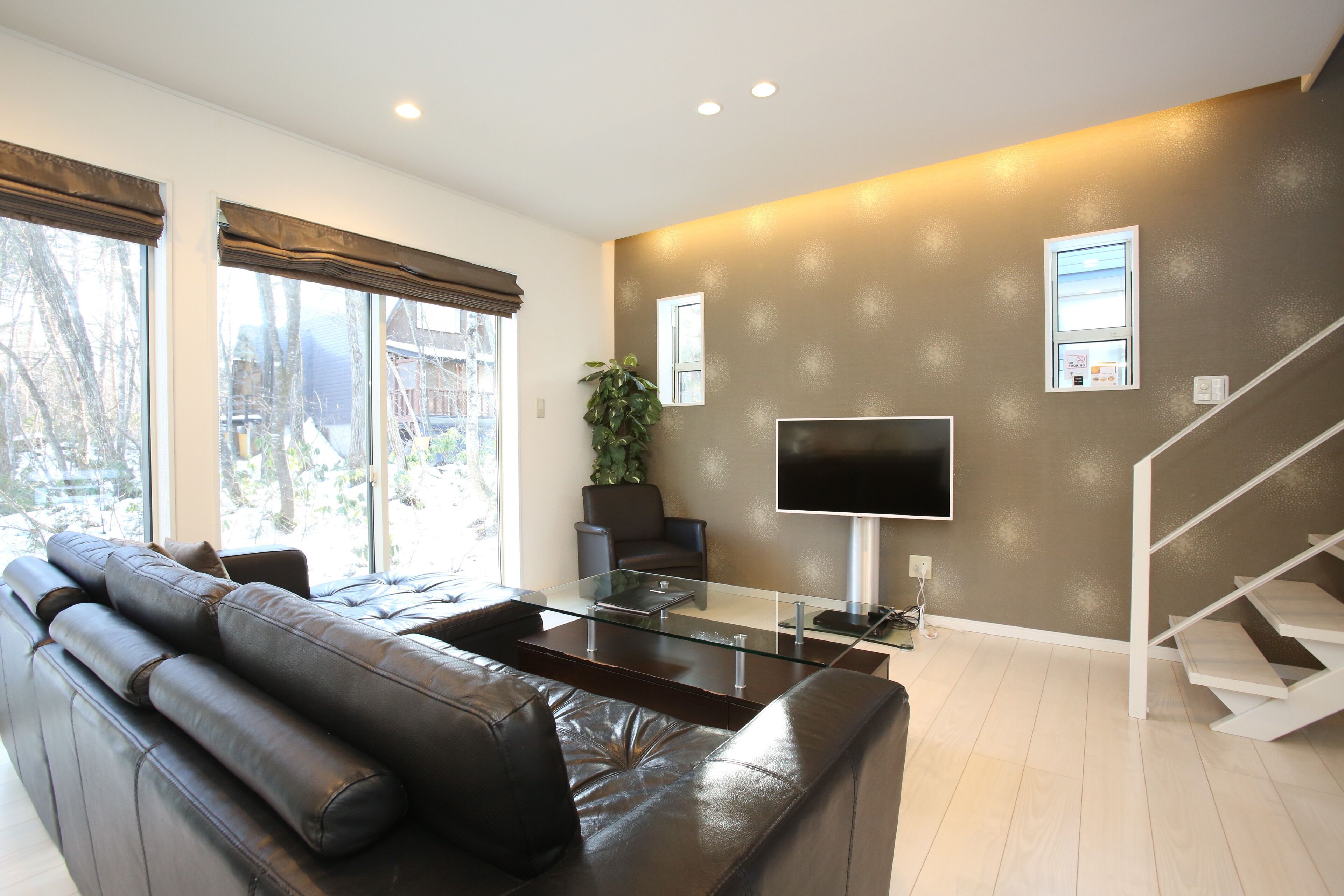 Comfort Chalet, 2 Bedrooms | Living area | Flat-screen TV, heated floors