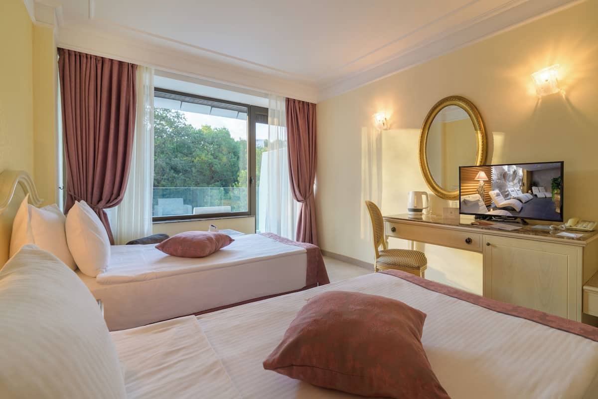 Standaard tweepersoonskamer, balkon, uitzicht op park | 1 slaapkamer, een minibar, gratis babybedden, gratis wifi