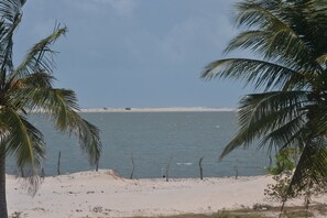 A beach with palm trees and a sandy shore. - Atins Bangalôs (Barreirinhas)