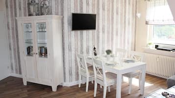 Flat-screen TV, DVD player