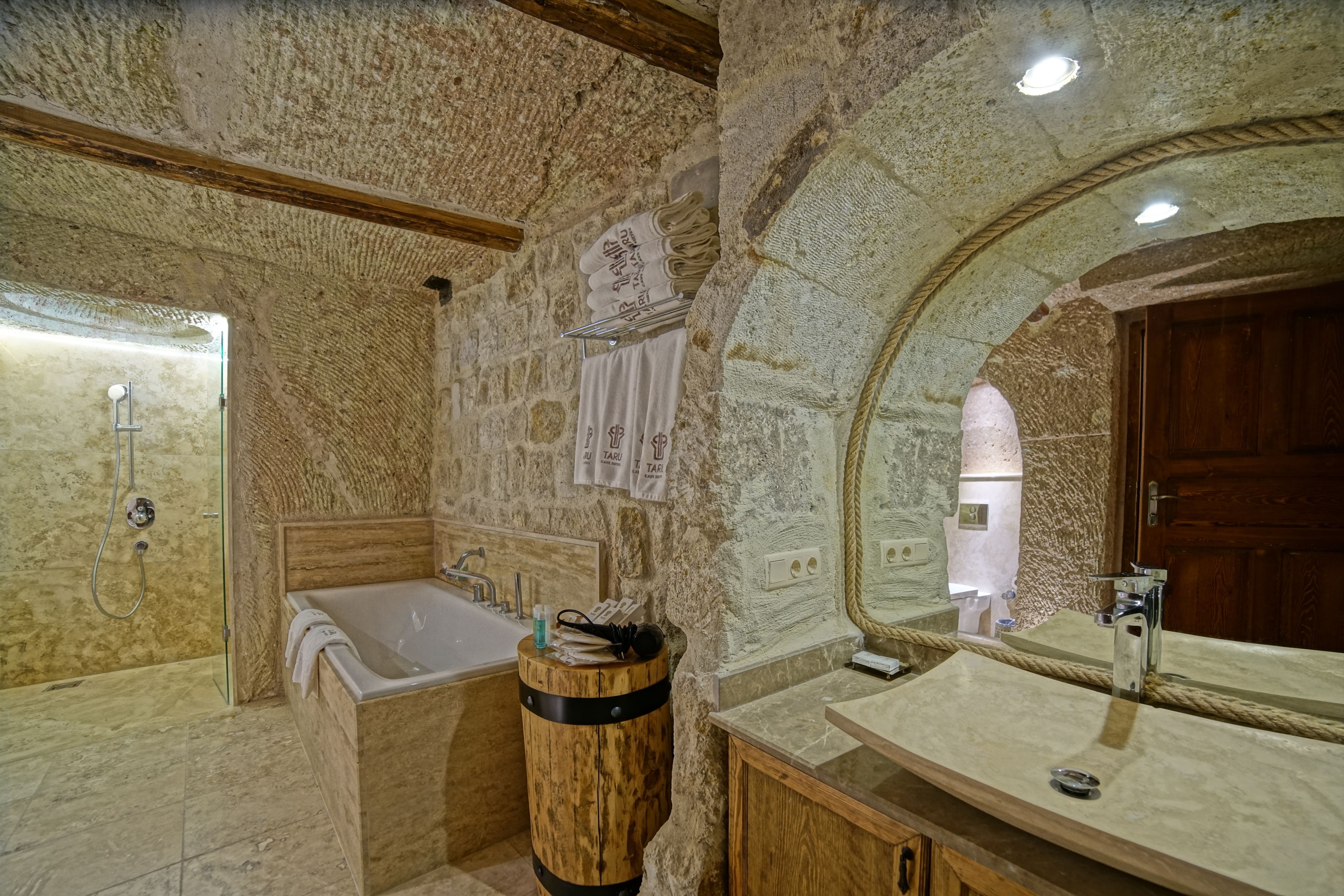 family suite | bathroom | separate bathtub and shower, jetted bath, rainfall showerhead