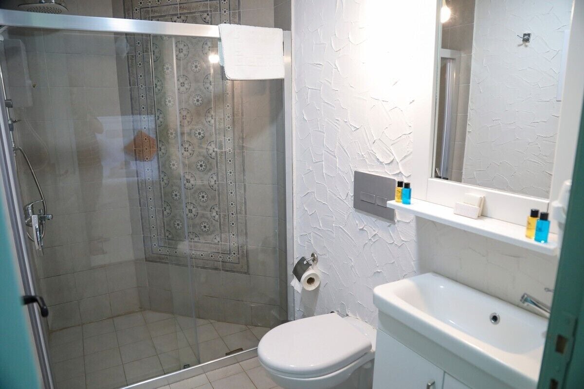 superior double room, 1 double bed, city view | bathroom | shower, rainfall showerhead, free toiletries, hair dryer