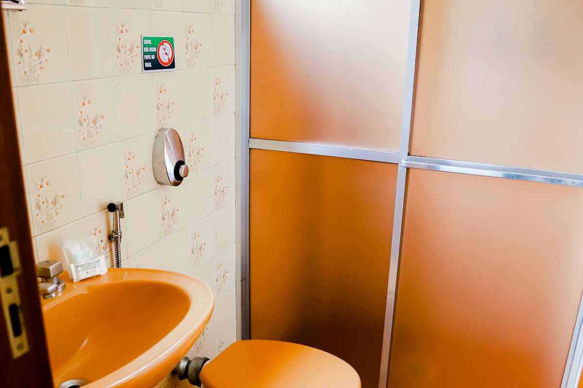 economy double room | bathroom | shower, free toiletries, towels, soap