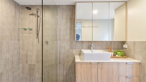 Shower - Tahnee Court Unit 3- Absolute beachfront apartment on Bilinga Beach with Wi-Fi Included. (Bilinga)