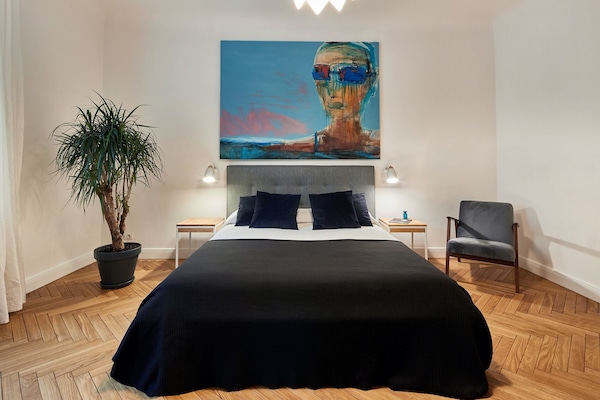 Bedroom: comfortable, spacious, light, and airy.