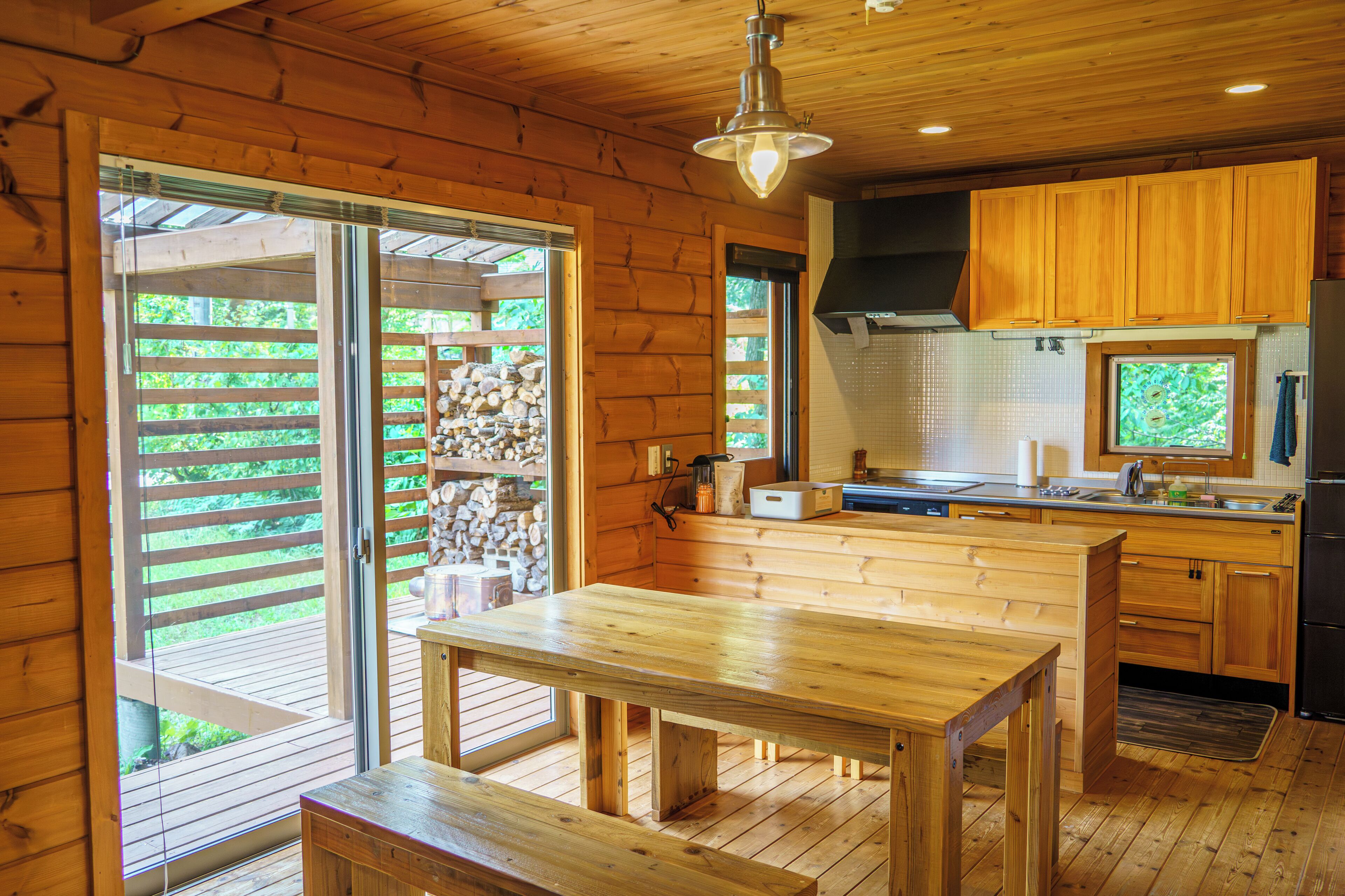 3 Bedrooms, Log House | Private kitchen | Fridge, microwave, stovetop, coffee/tea maker