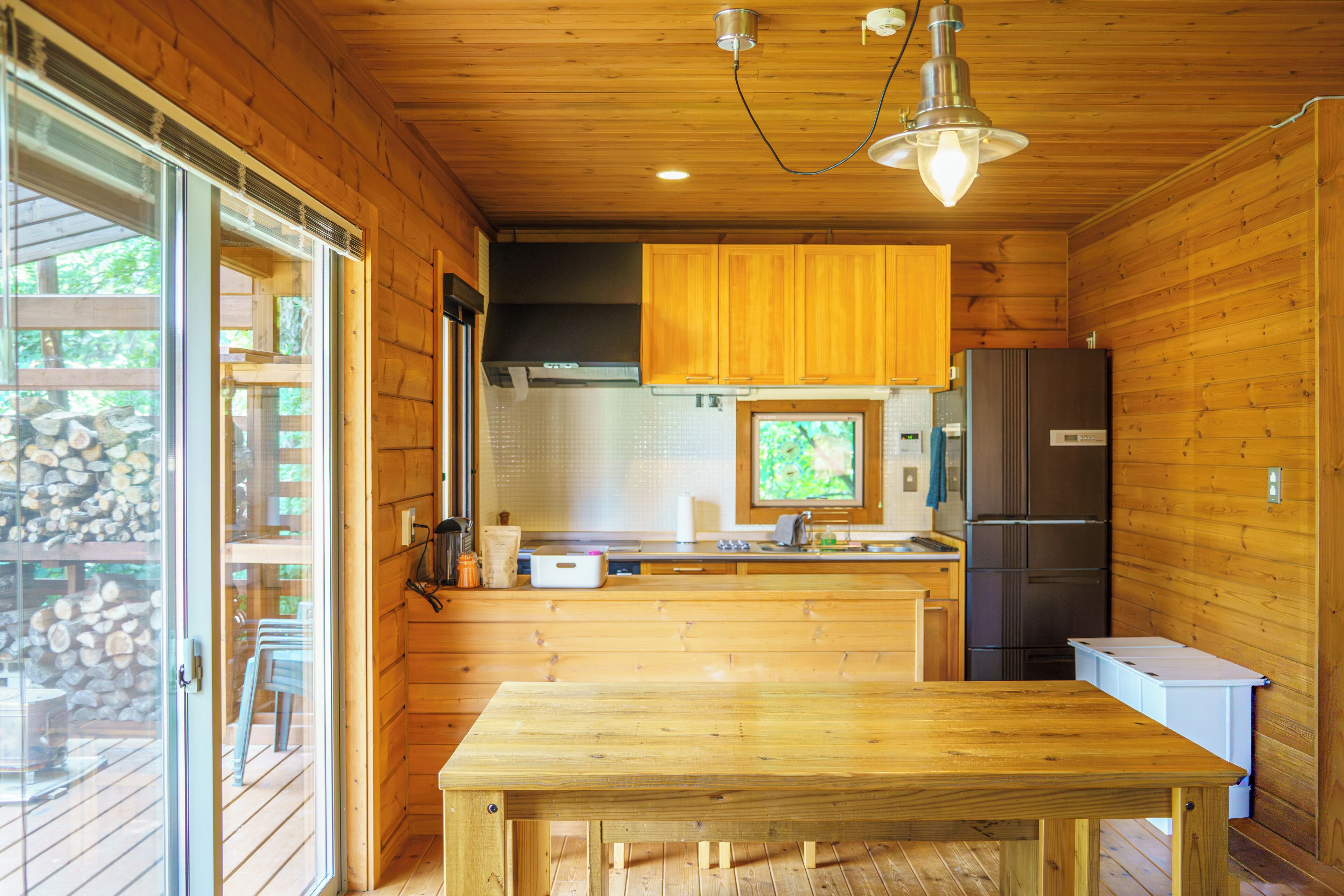 3 Bedrooms, Log House | Private kitchen | Fridge, microwave, stovetop, coffee/tea maker