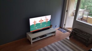 Apartamento, sauna seca, vista para o parque | Sala de estar | TV de plasma