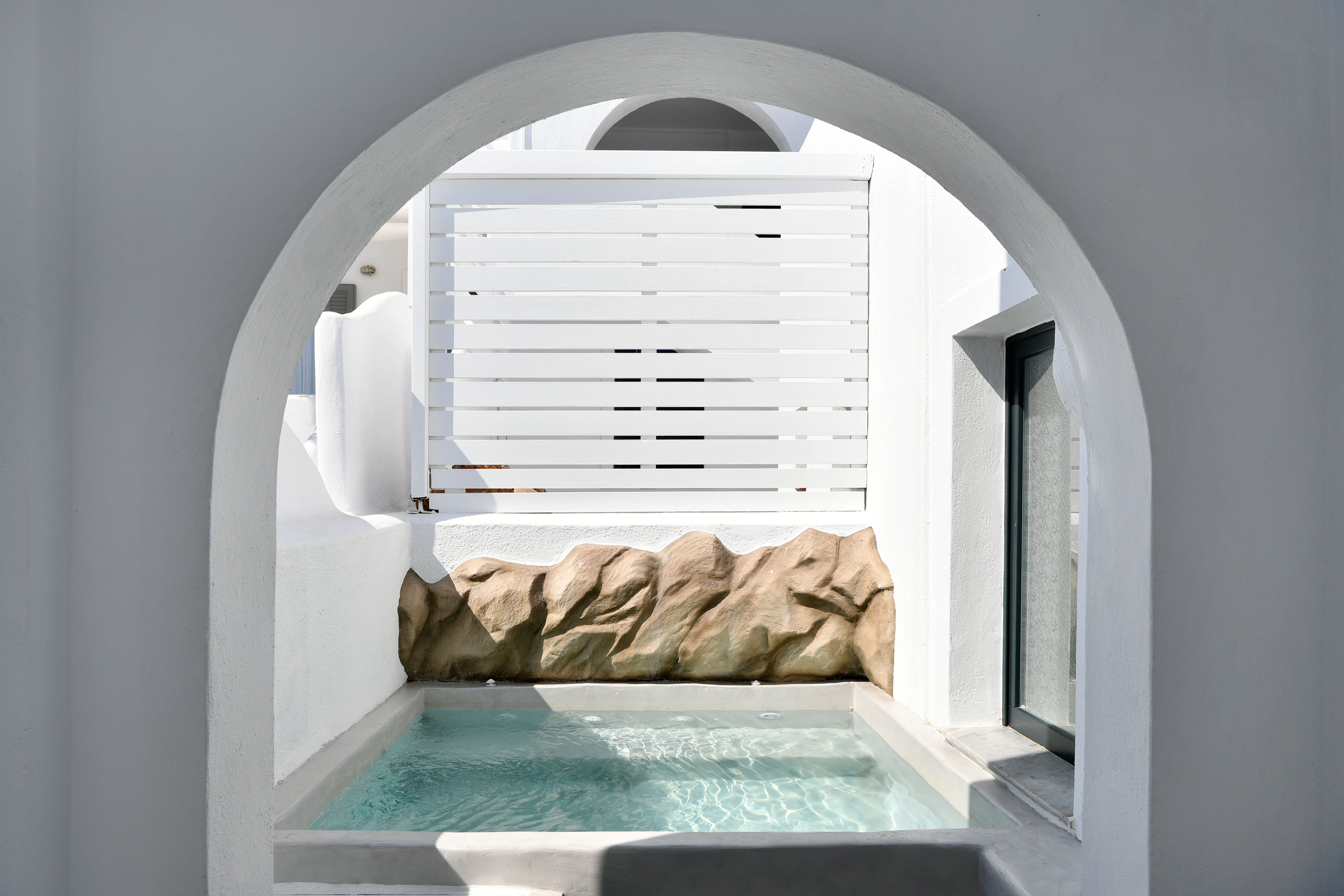 Romantik-suite - 1 queensize-seng - boblebad | Terrasse/gårdhave