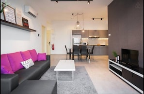 2 Bedroom Apartment (Unit 1) | Living area | LCD TV - Atlantis Residence Malacca by Koze (Malacca City)