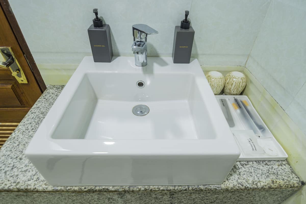 free toiletries, hair dryer, slippers, towels