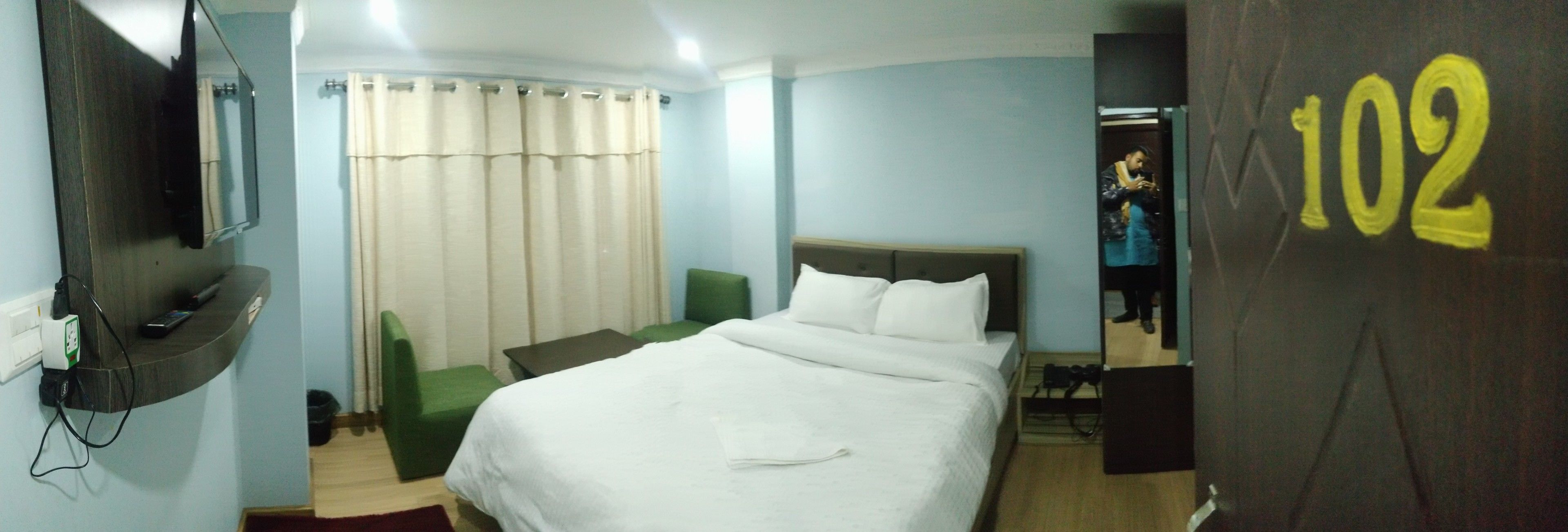 blackout curtains, iron/ironing board, free wifi, bed sheets