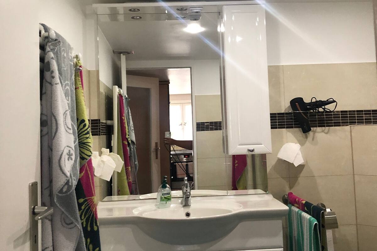 classic condo, 2 bedrooms (nr. 1) | bathroom | shower, hair dryer, towels