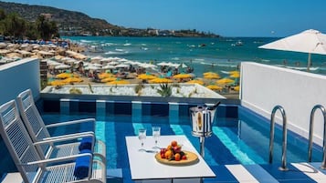 2 outdoor pools, open 10:00 AM to 6:00 PM, pool umbrellas, sun loungers