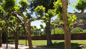 A park with trees and a grassy area. - Ideal pets: apartment house with garden: for 2 people, for 3 ask (Nájera)
