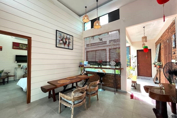 Exclusive Villa, 1 Bedroom, Hill View | Living area | 49-inch flat-screen TV with satellite channels, LED TV