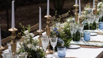 Outdoor wedding area