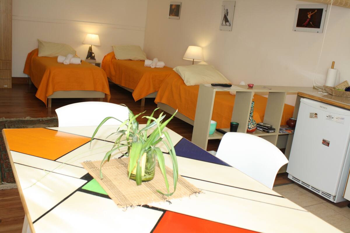 Blackout curtains, iron/ironing board, free WiFi, bed sheets