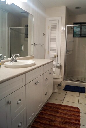 Combined shower/bathtub, soap, toilet paper - NORRIS LAKE FRONT RENTALS : CAMP RUN A MUK-LAKE FRONT with PRIVATE DOCK (Lafollette)