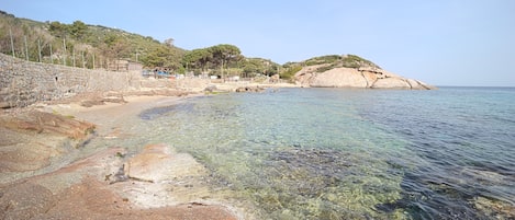 Beach nearby, sun loungers